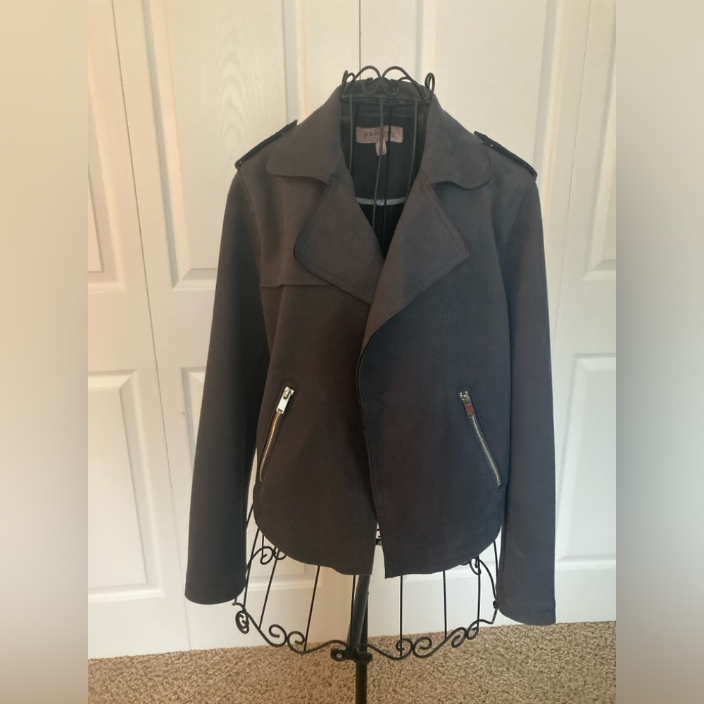 Dusty Blue Suede look Jacket
